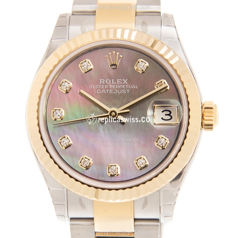 Luxurious Rolex DATEJUST 278273-0023 Replica in 18kt Gold & Steel with Black Dial Automatic