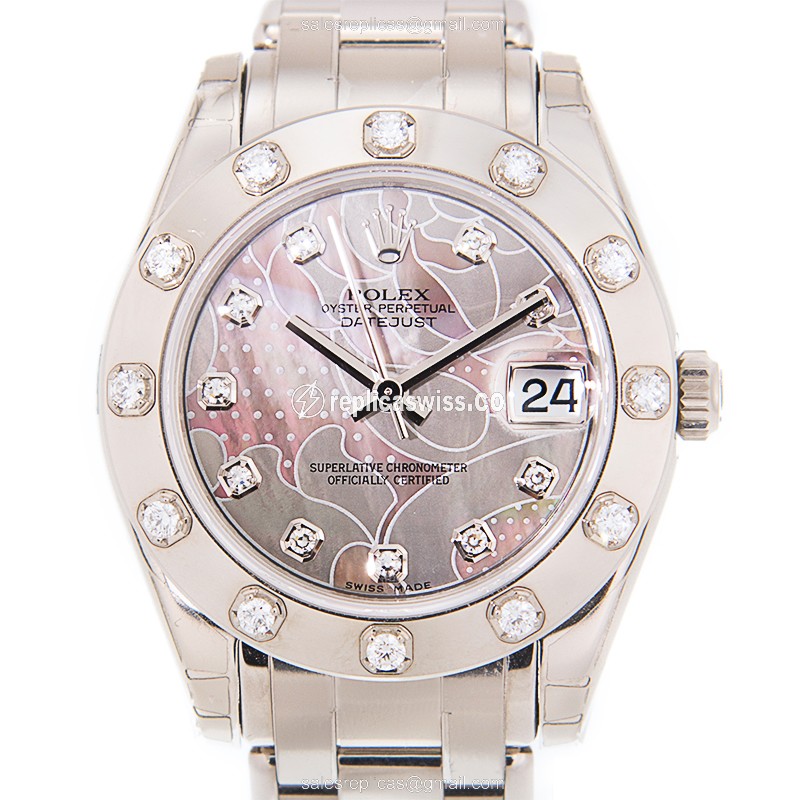 Luxurious Rolex Datejust 81319NGDR Replica in 18kt White Gold, Automatic Movement & Exquisite