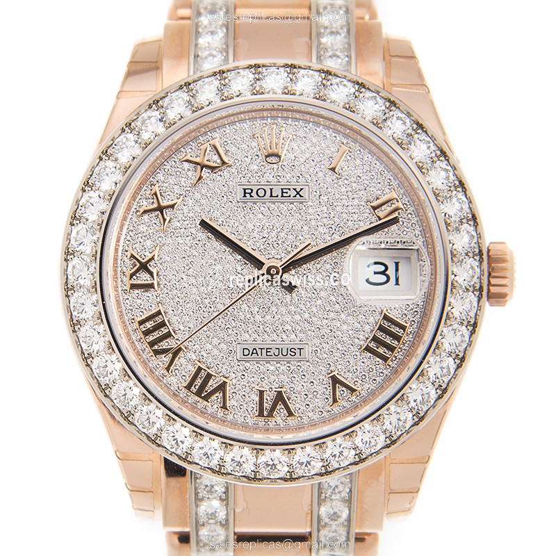 Luxurious Rolex DATEJUST 86285-0001 Replica in 18kt Rose Gold, Automatic Movement, Silver Dial