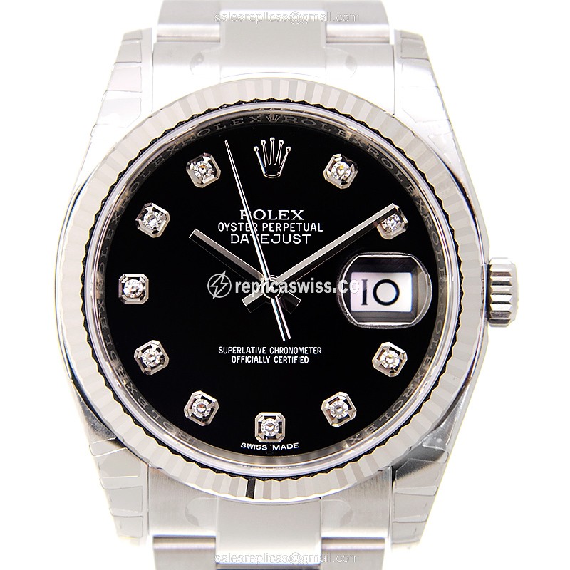 Luxurious Rolex Datejust Replica in 18kt Gold, Automatic Movement, Black Dial Watch
