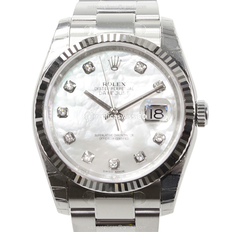 Luxurious Rolex DATEJUST Replica in White Dial & Silver Steel Case, Automatic Movement Watch