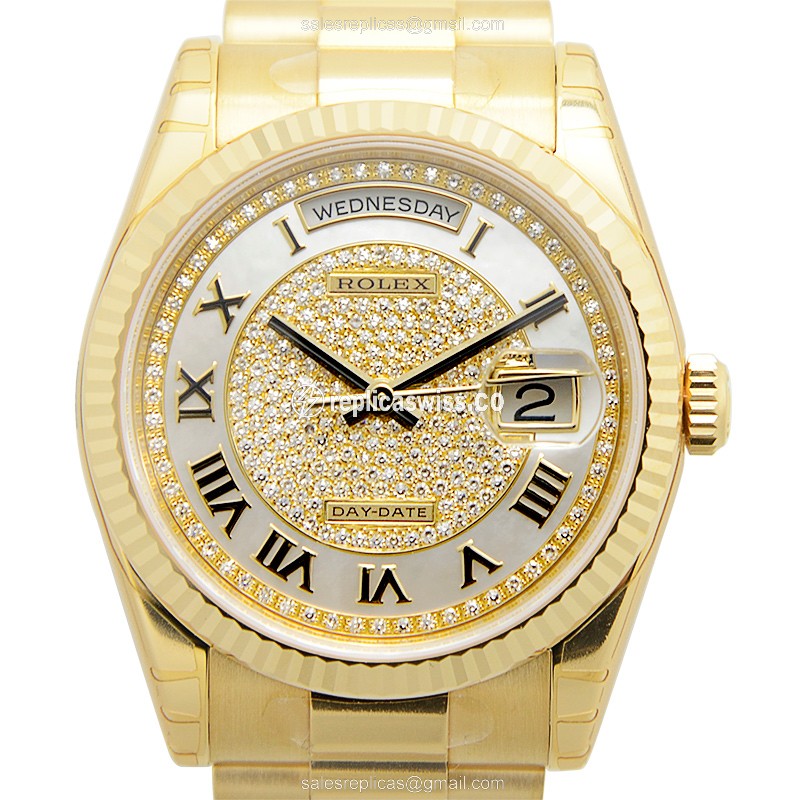 Luxurious Rolex Day-Date 118238NRZ Replica, Automatic Movement, 18kt Gold & Steel Case Watch