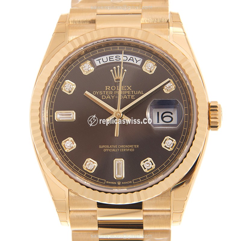Luxurious Rolex Day-Date 128238-0022 Replica in 18kt Yellow Gold with Automatic Movement & Elegant