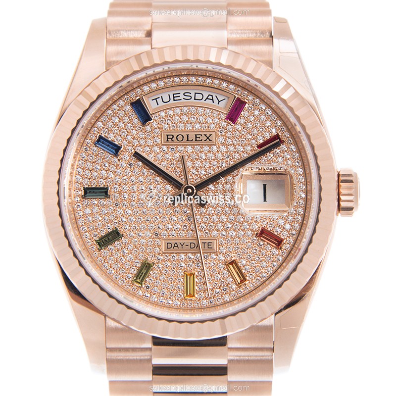 Luxurious Rolex DAY-DATE Replica in 18kt Gold, Automatic Movement & Gold Dial Watch