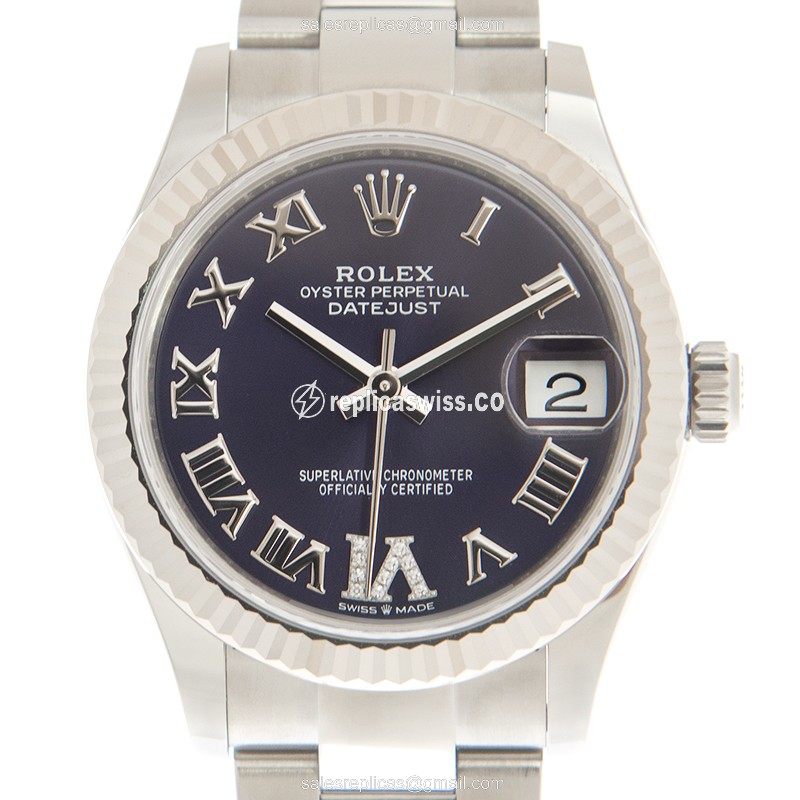 Luxurious Rolex DAY-DATE Replica in 18kt White Gold & Steel, Automatic Movement & Purple Dial Watch