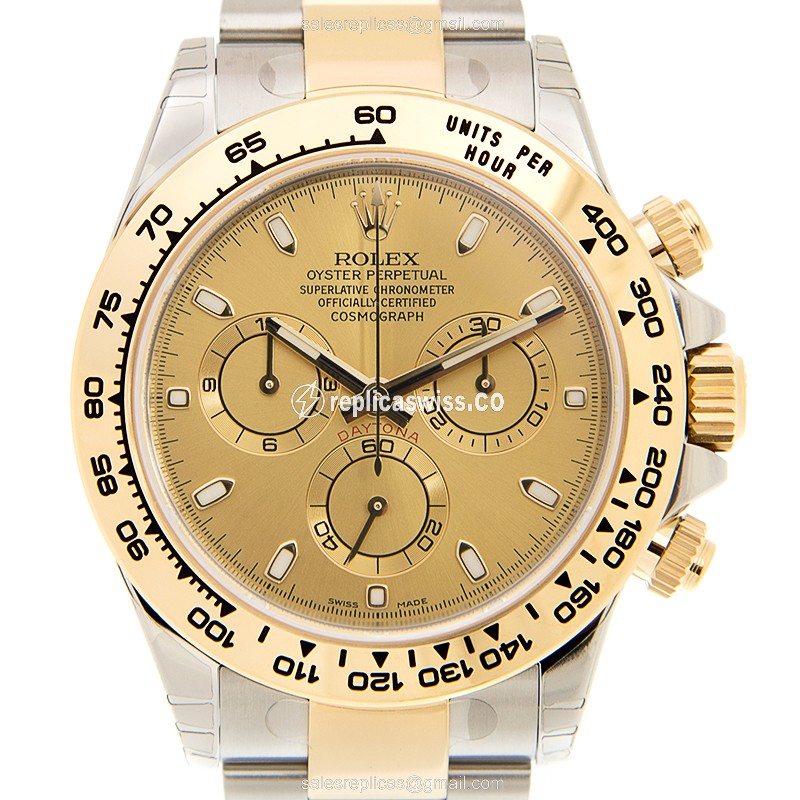 Luxurious Rolex Daytona 116503-0003 Replica in 18kt Gold & Steel, Automatic Movement Watch