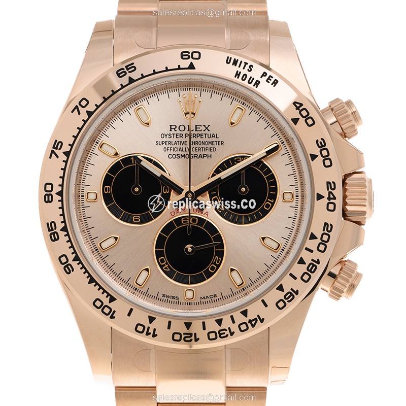 Luxurious Rolex Daytona 116505-0016 Replica in 18kt Gold Case Automatic Movement Watch