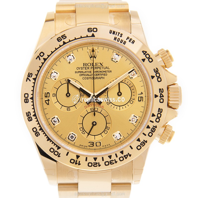 Luxurious Rolex Daytona 116508-0006 Replica in 18kt Gold Case & Automatic Movement Watch