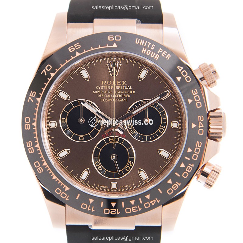 Luxurious Rolex Daytona 116515LN-0041/40 Replica in 18kt Gold with Brown Dial Automatic