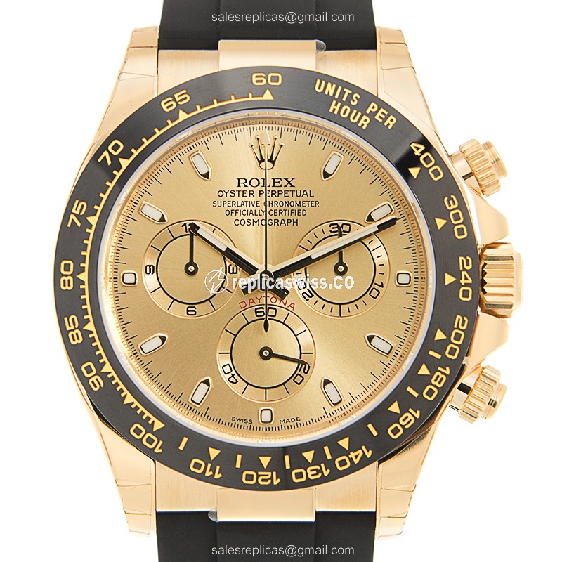 Luxurious Rolex Daytona 116518LN-0042 Replica in 18kt Gold Case & Automatic Movement Watch