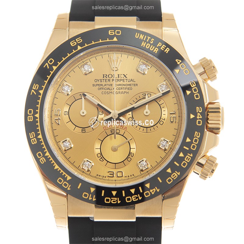 Luxurious Rolex Daytona 116518LN-0044/36 Replica in 18kt Gold with Automatic Movement Black