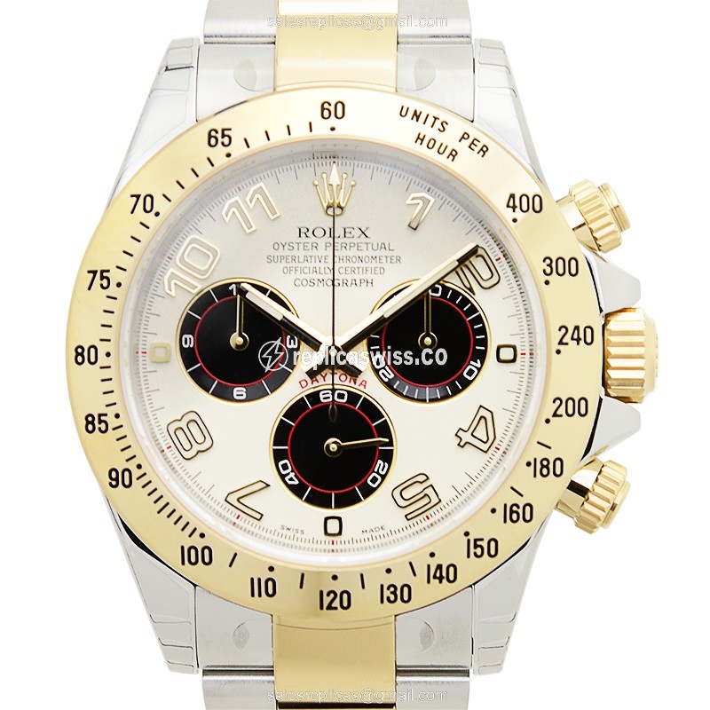 Luxurious Rolex Daytona 116523 Replica in White Dial & 18kt Steel Case Watch