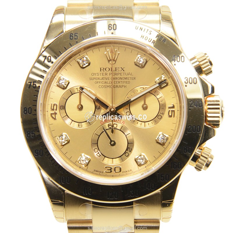 Luxurious Rolex Daytona Replica in 18kt Gold Case & Automatic Movement Watch