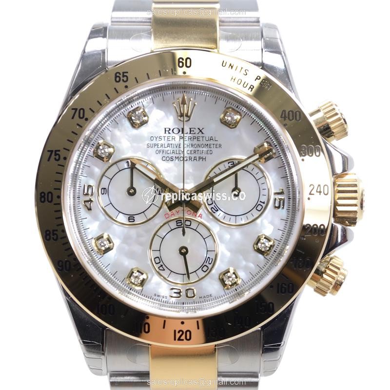 Luxurious Rolex Daytona Replica in 18kt Steel & White Dial, Automatic Movement Watch