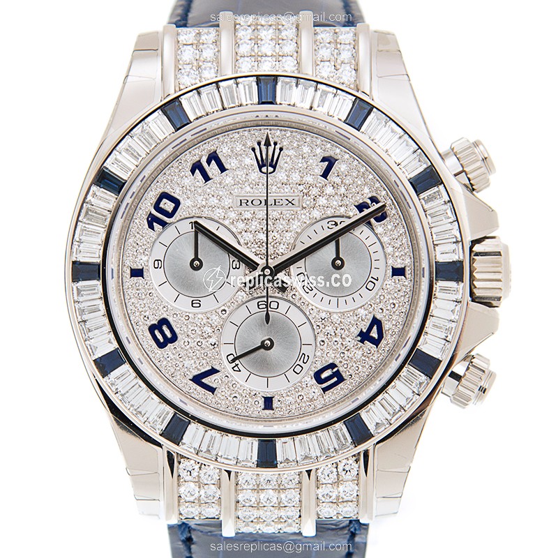 Luxurious Rolex Daytona Replica in 18kt White Gold, Automatic Movement, Silver Dial Watch