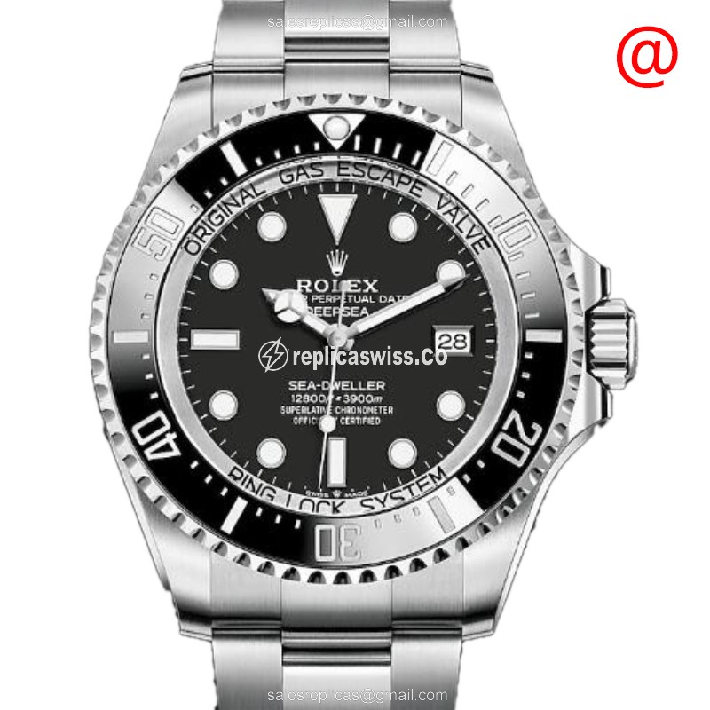 Luxurious Rolex Deep Sea Replica in Black Dial & Stainless Steel Case, Automatic Movement Watch
