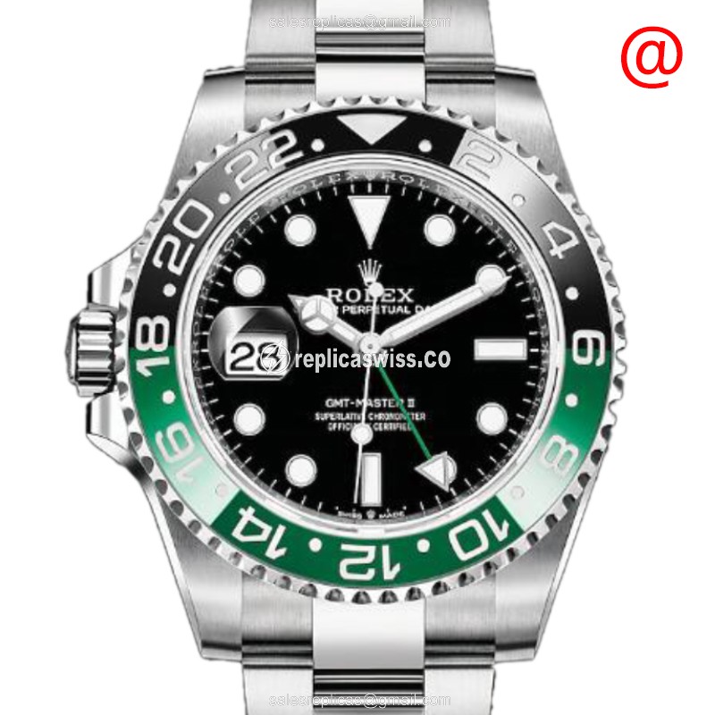 Luxurious Rolex GMT-MASTER II Replica in Stainless Steel, Automatic Movement & Black Dial Watch