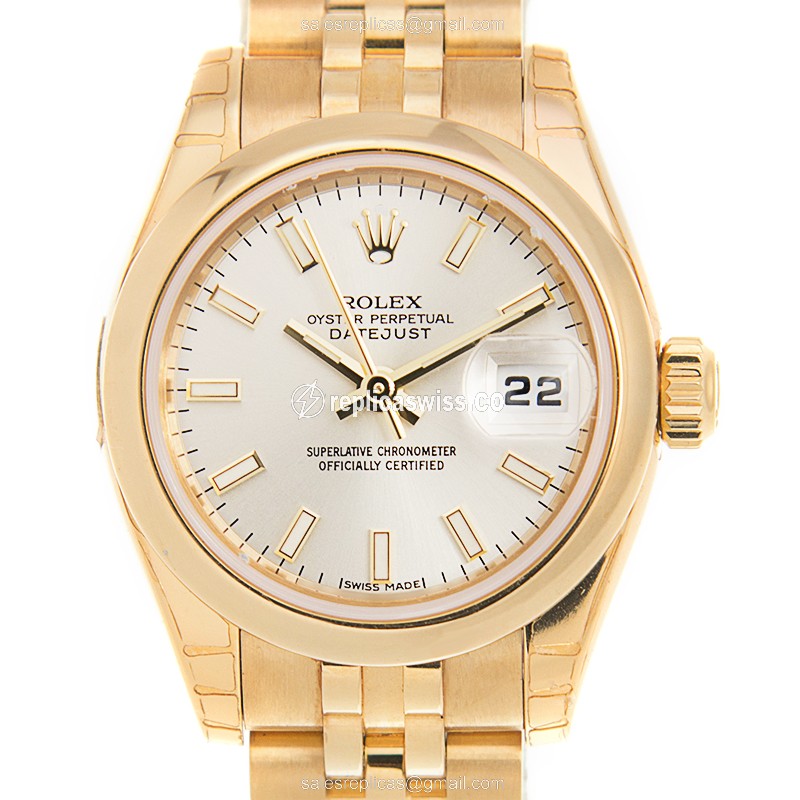 Luxurious Rolex Lady Datejust Replica in 18kt Gold Case & Automatic Movement Watch