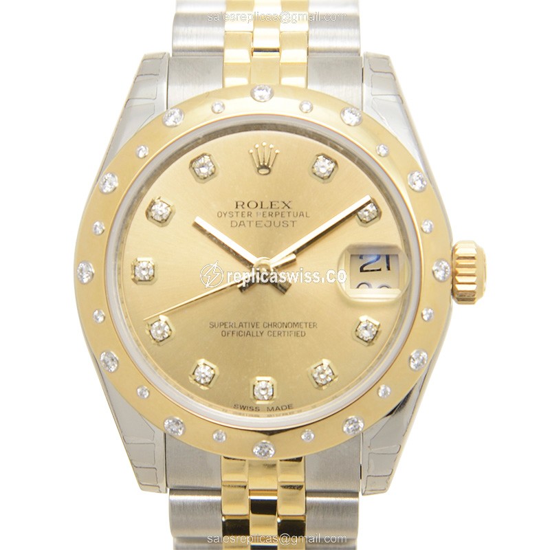 Luxurious Rolex Lady Datejust Replica in 18kt Gold Steel Case & Automatic Movement Watch