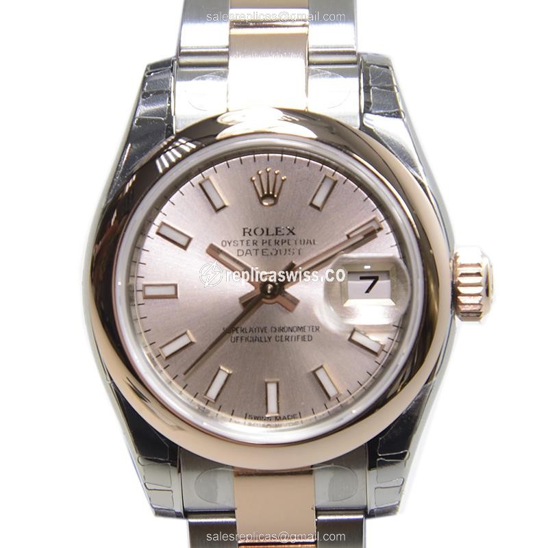 Luxurious Rolex Lady Datejust Replica in 18kt Pink Gold Case & Automatic Movement Watch