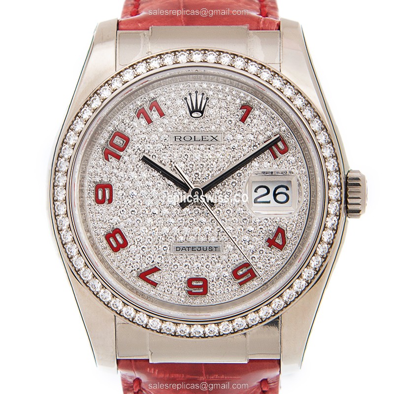 Luxurious Rolex Lady Datejust Replica in 18kt White Gold, Automatic Movement, Silver Dial Watch