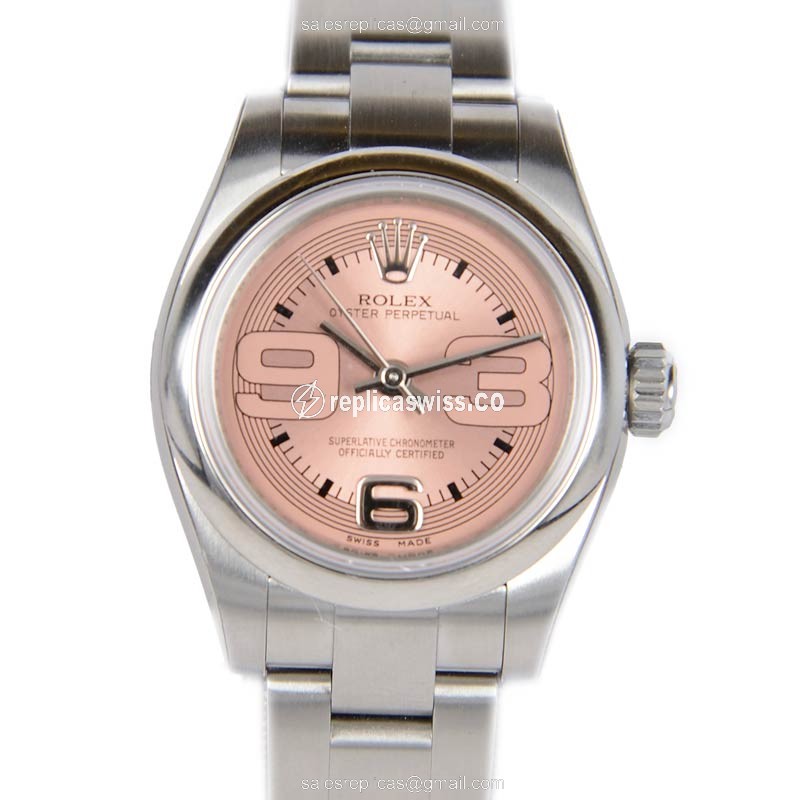 Luxurious Rolex Oyster Perpetual Replica in Stainless Steel, Automatic Movement & Pink Dial Watch
