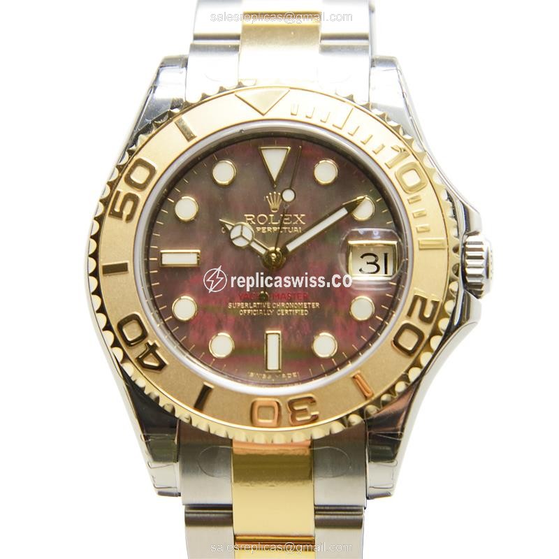 Luxurious Rolex Yacht Master 168623 Replica in 18kt Gold & Steel, Automatic Movement & Black Dial