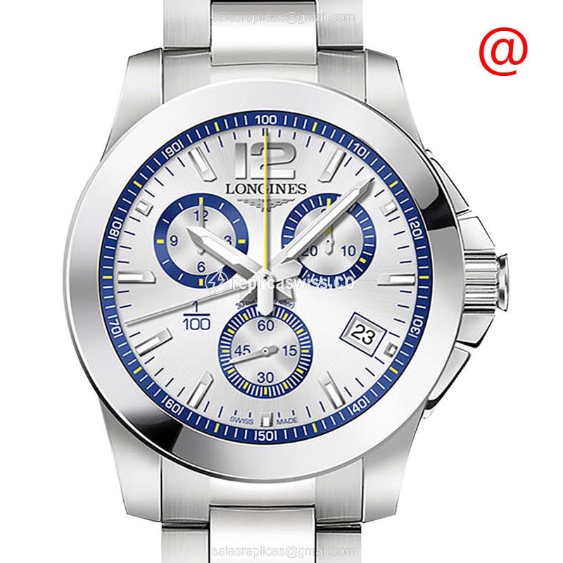 Luxurious Silver Dial Longines L3.700.4.78.6 CONQUEST Quartz Replica, Crafted in Stainless Steel