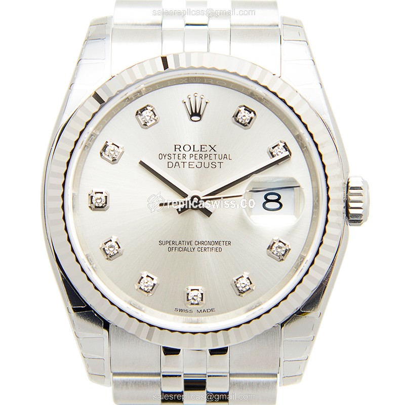 Luxurious Silver Dial Rolex 116234G Replica, Automatic Movement in 18kt Gold & Steel Case Watch