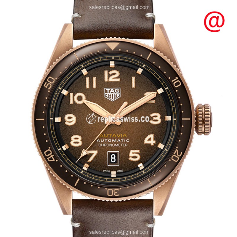 Luxurious Tag Heuer AQUARACER Bronze Replica, Automatic Movement, Brown Dial & Leather Strap Watch