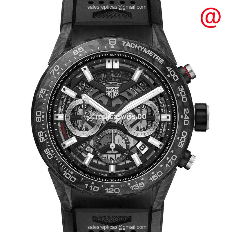 Luxurious Tag Heuer Carrera Automatic Replica, Black Dial & Steel Case Watch