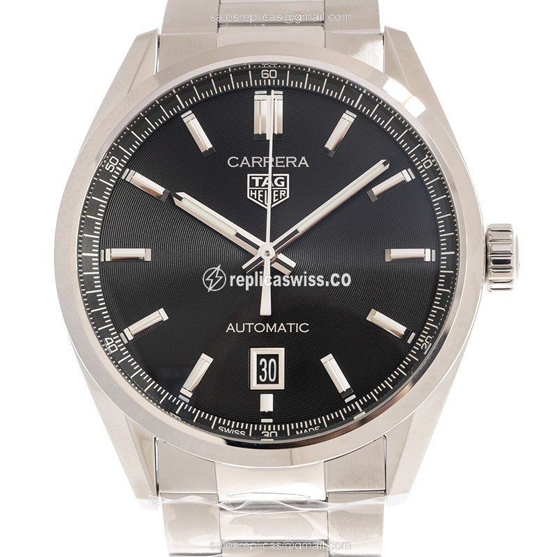 Luxurious Tag Heuer Carrera Automatic Replica in Black Dial Stainless Steel Case Watch