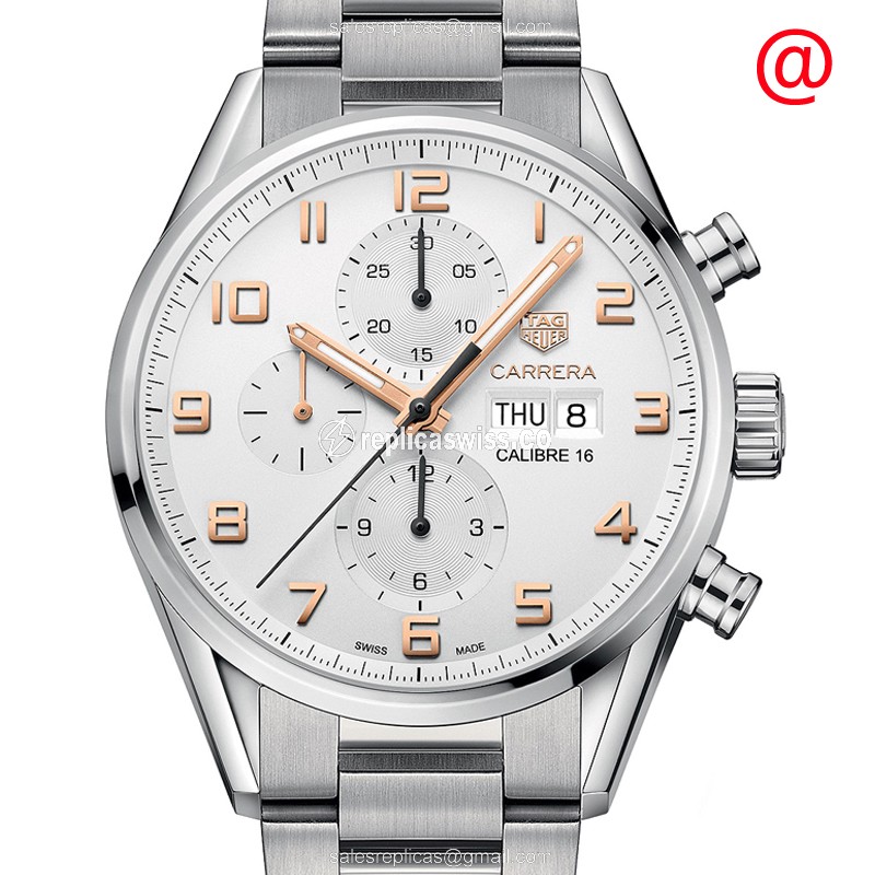 Luxurious Tag Heuer Carrera Replica in Stainless Steel, Automatic Movement & White Dial Watch