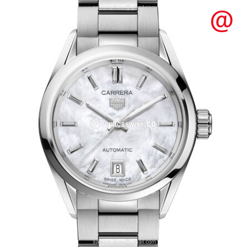 Luxurious Tag Heuer Carrera Replica in Stainless Steel Case, Automatic Movement, White Dial