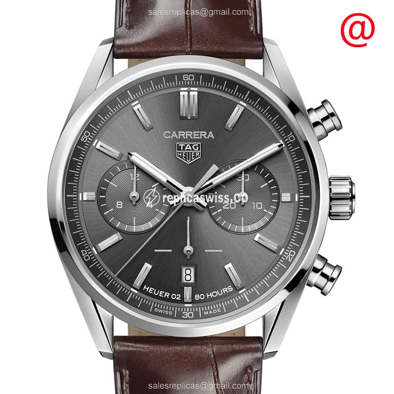 Luxurious Tag Heuer Carrera Replica in Stainless Steel Case with Automatic Movement & Elegant Gray
