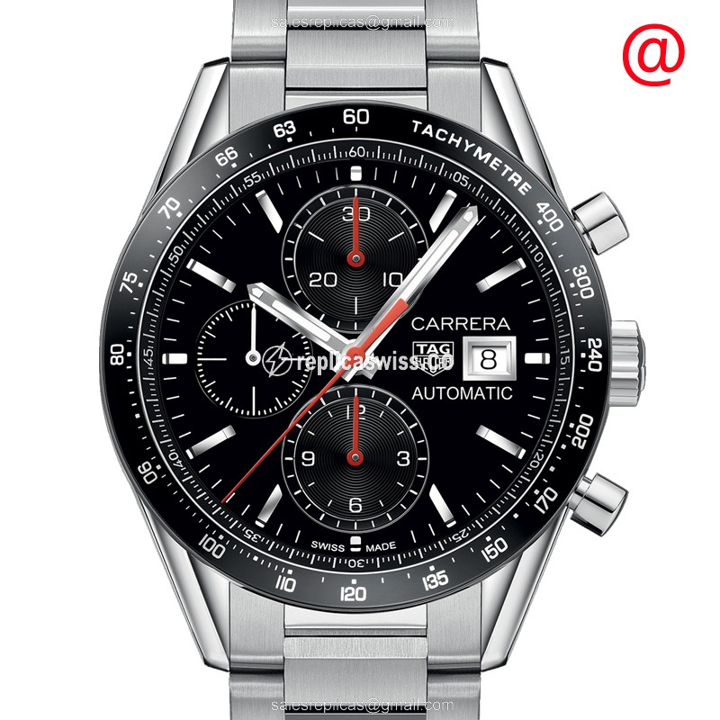 Luxurious Tag Heuer Carrera Replica with Black Dial Automatic Movement, Crafted in Stainless