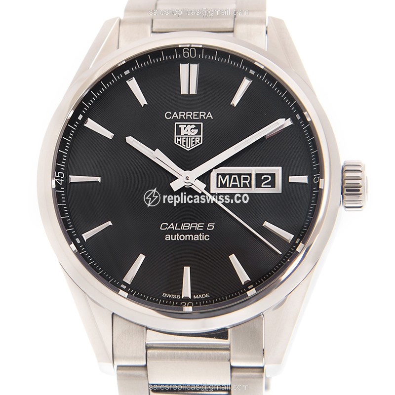 Luxurious Tag Heuer Carrera WAR201A.BA0723 Replica with Black Dial Stainless Steel Case Watch