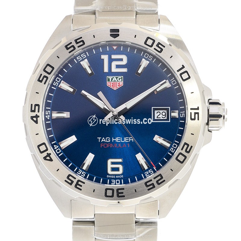 Luxurious Tag Heuer Carrera WAZ1118.BA0875 Replica with Blue Dial Stainless Steel Case Watch