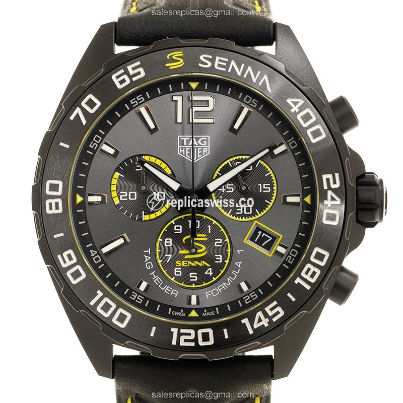 Luxurious Tag Heuer CAZ101AJ.FC6487 F1 Replica with Gray Dial Leather Strap Watch