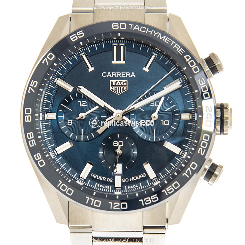 Luxurious Tag Heuer CBN2A1A.BA0643 Carrera Replica with Blue Dial Stainless Steel Case Watch