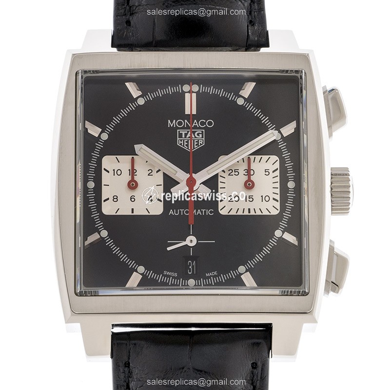 Luxurious Tag Heuer Manaco Replica in Stainless Steel, Automatic Movement & Black Dial Watch