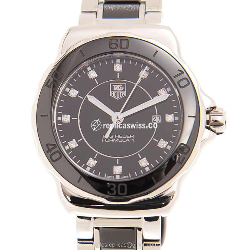 Luxurious Tag Heuer WAH1314-BA0867 F1 Replica, Black Dial, Automatic Movement & Steel Case Watch