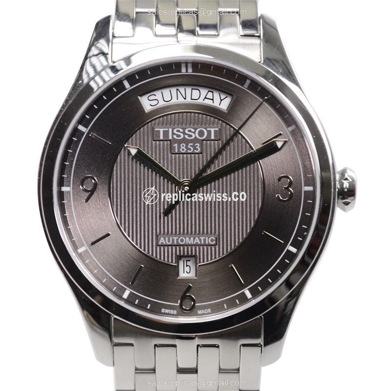 Luxurious Tissot T-CLASSIC Automatic Steel Watch | Gray Dial | Silver Steel Strap