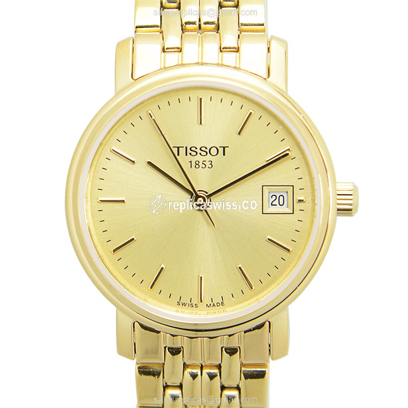 Luxurious Tissot T-Classic Replica in Gold Dial & Steel Case, Automatic Movement Watch