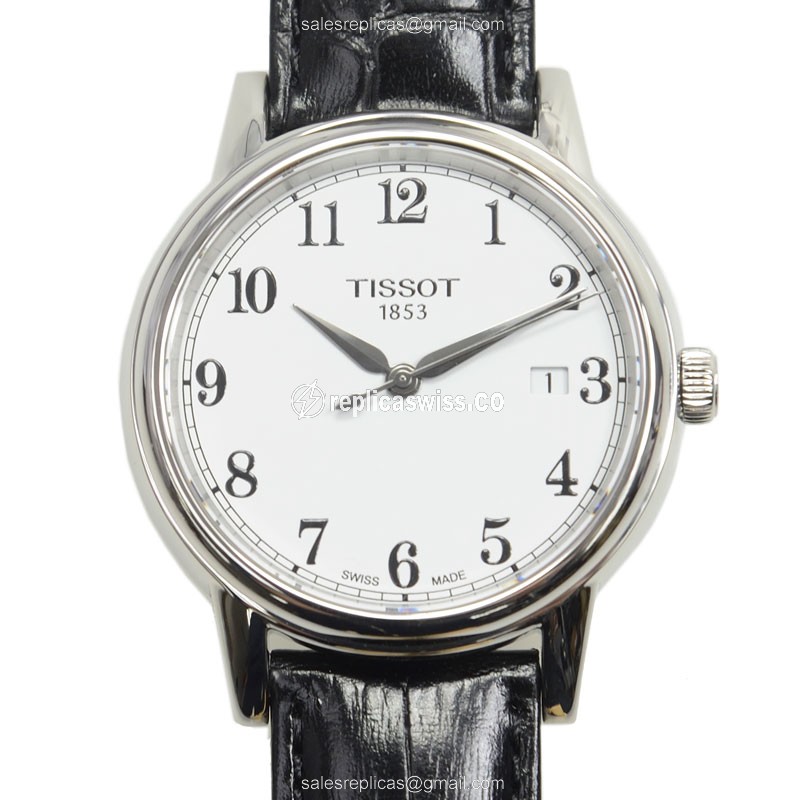 Luxurious Tissot T-CLASSIC Replica in Silver Dial, Stainless Steel Case & Black Alligator Strap