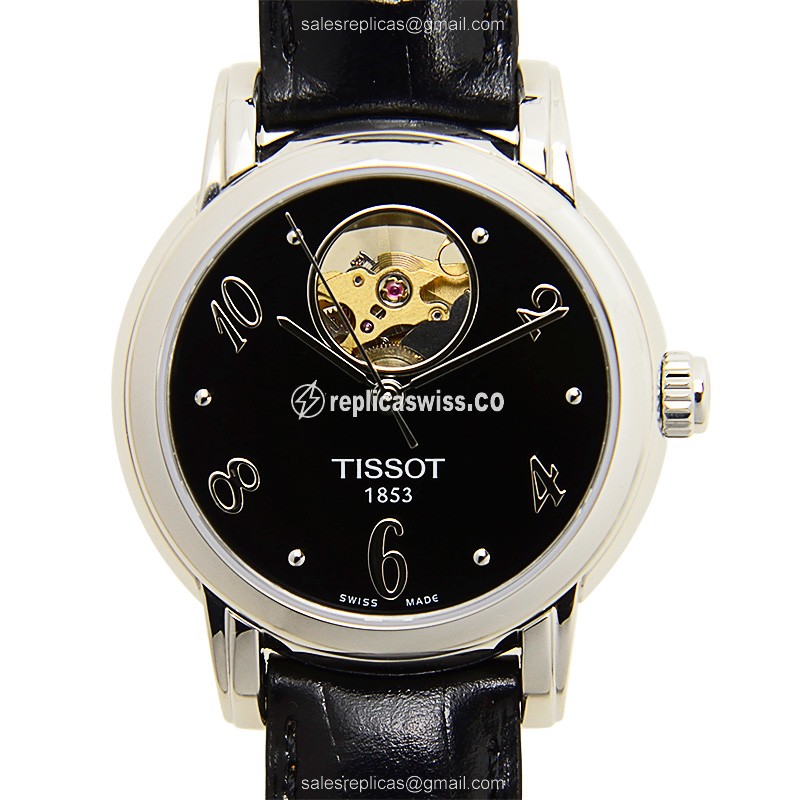 Luxurious Tissot T-Classic Replica Watch | Automatic Movement | Black Dial & Leather Strap