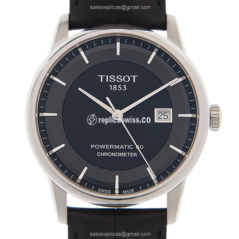 Luxurious Tissot T-Classic Replica Watch | Automatic Movement, Black Dial & Leather Strap