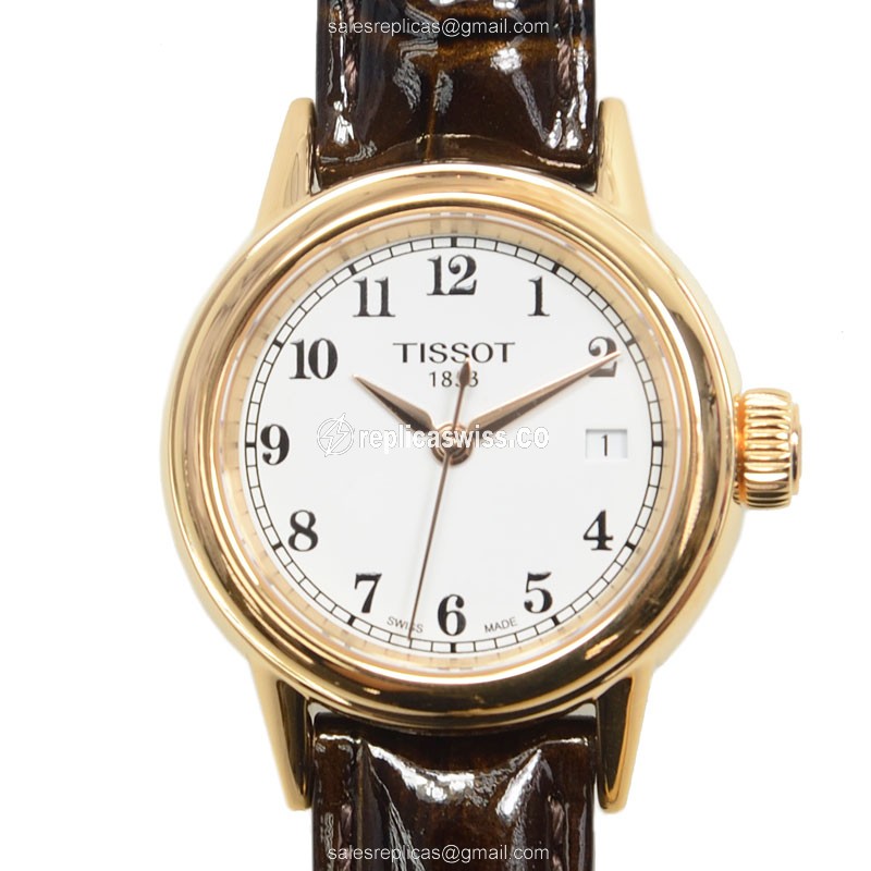 Luxurious Tissot T-CLASSIC Replica with White Dial Genuine Leather Strap Watch