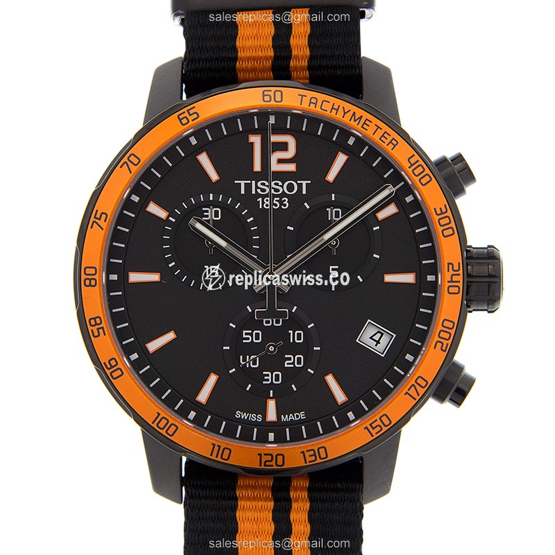 Luxurious Tissot T-SPORT Quartz Replica with Black Canvas Strap Sapphire Crystal Watch