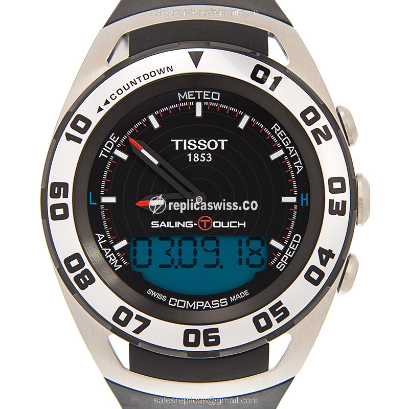 Luxurious Tissot TOUCH Quartz Watch in Black Dial & Steel Case